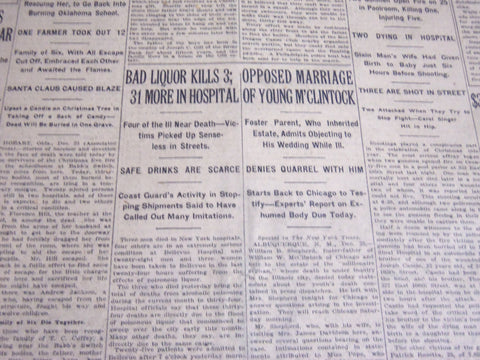1924 DECEMBER 26 NEW YORK TIMES - BAD LIQUOR KILLS 3 - NT 6887
