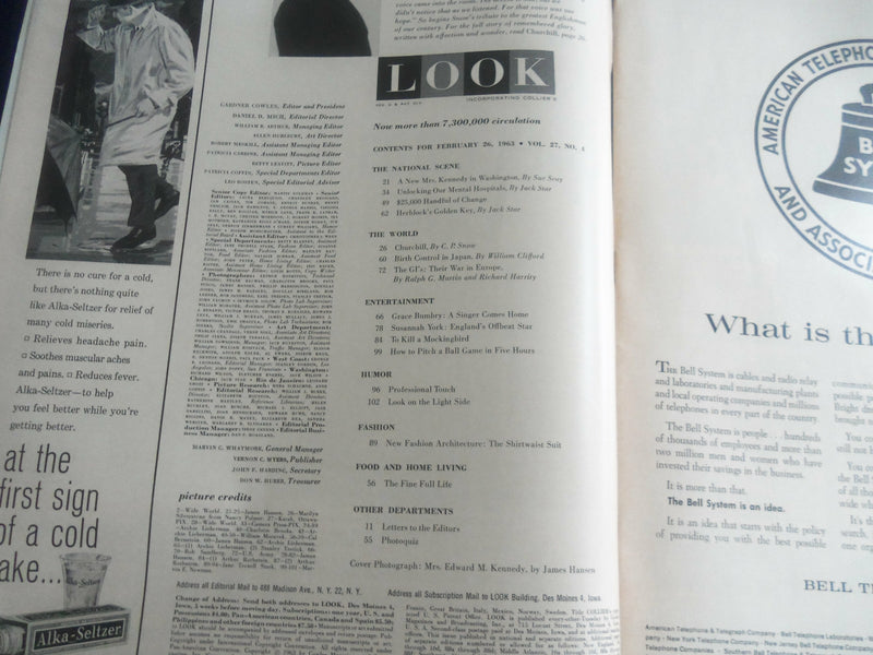 1963 FEBRUARY 26 LOOK MAGAZINE - JOAN KENNEDY IN WASHINGTON - LK 75