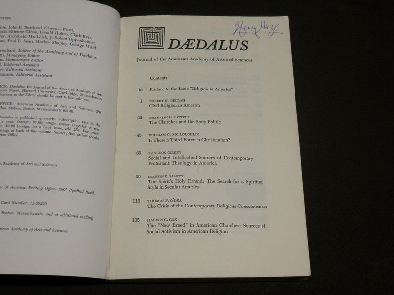 1961-1968 DAEDALUS QUARTERLY MAGAZINE LOT OF 10 ISSUES - WR 61