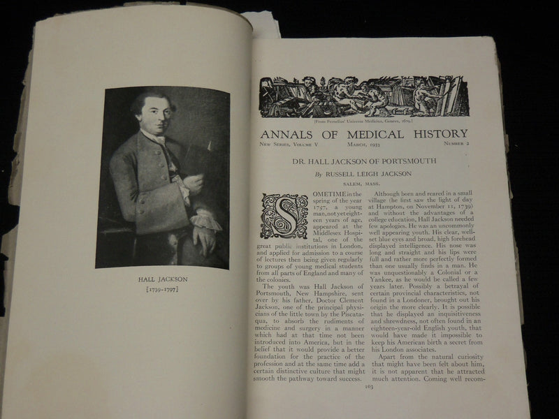 1932-1933 ANNALS OF MEDICAL HISTORY MAGAZINE LOT OF 3 ISSUES - WR 505F