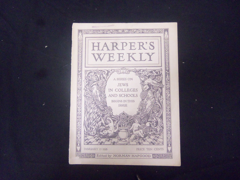 1916 JANUARY 15 HARPER'S WEEKLY MAGAZINE - NICE PHOTOS & ILLUSTRATIONS - ST 2518