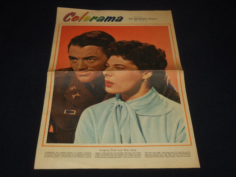 1954 APRIL 25 COLORAMA SECTION PHILA INQUIRER- GREGORY PECK - RITA GAM - NP 8988