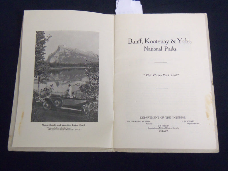 1931 BANFF KOOTENAY AND YOHO NATIONAL PARKS GUIDE BOOK - OTTAWA - J 8186