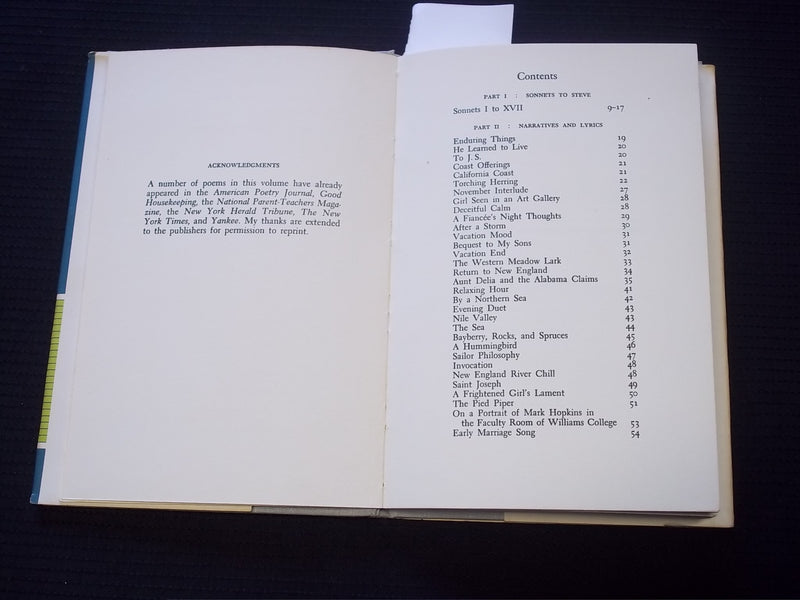 1957 SONNETS TO STEVE AND OTHER POEMS HARDCOVER BOOK SIGNED BY SNOW - KD 7556