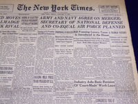 1947 JANUARY 17 NEW YORK TIMES - ARMY & NAVY AGREE ON MERGER - NT 2758