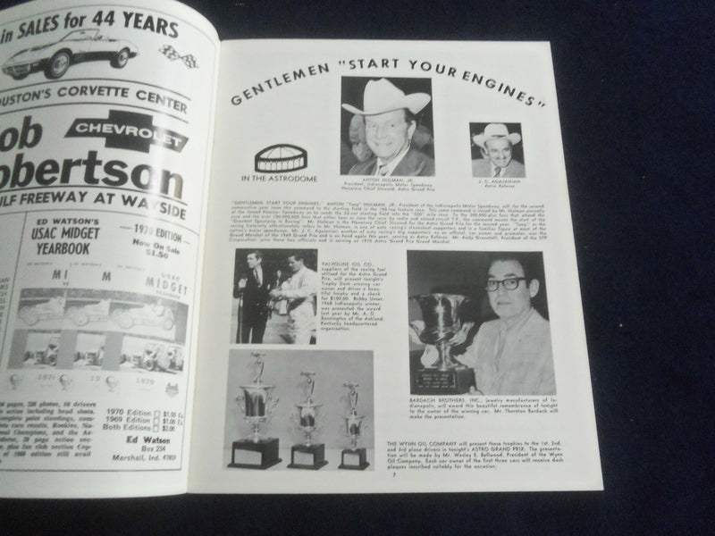 1970 MARCH 14-15 ASTRO GRAND PRIX RACING PROGRAM - IN THE ASTRODOME - SP 3929N