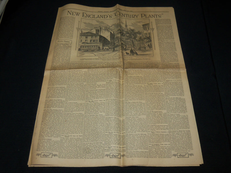 1930 JULY 24 BOSTON EVENING TRANSCRIPT CENTENARY NEWSPAPER LOT OF 3 - NP 4251G