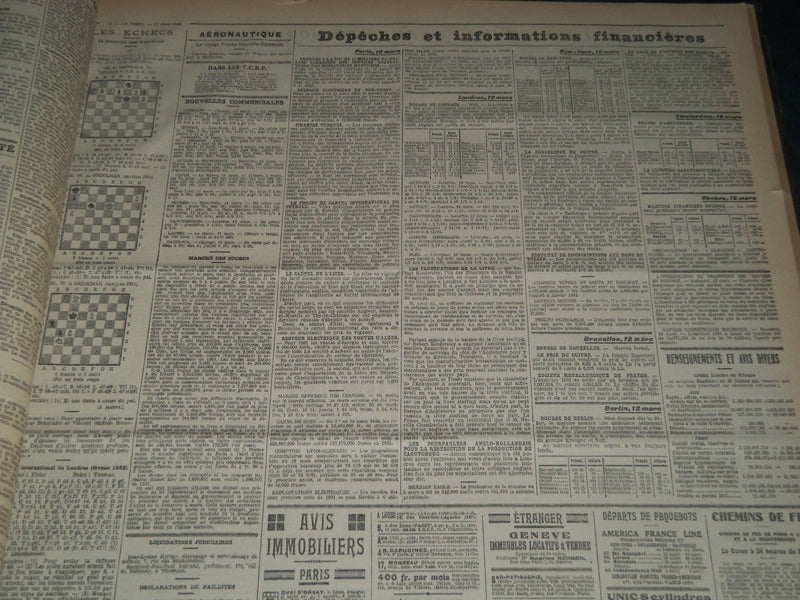 1932 JANUARY-MARCH LE TEMPS FRENCH NEWSPAPER BOUND VOLUME - VB 6