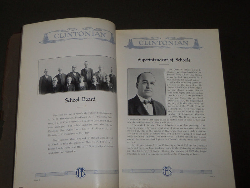 1925 THE CLINTONIAN CLINTON HIGH SCHOOL YEARBOOK - IOWA - PHOTOS - YB 1446