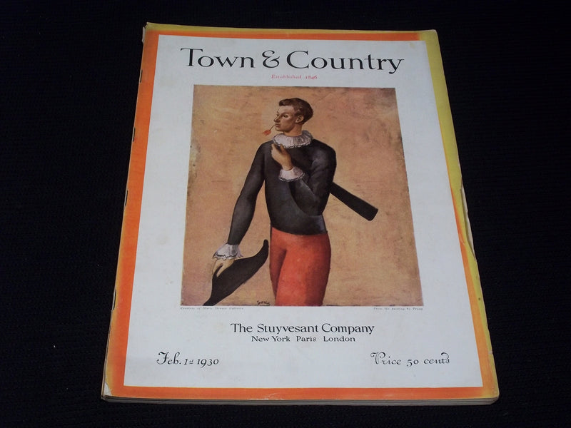 1930 FEBRUARY 1 TOWN & COUNTRY MAGAZINE - PRUNA FRONT COVER - E 2536