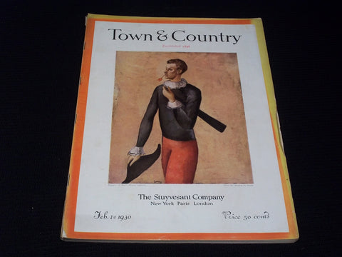 1930 FEBRUARY 1 TOWN & COUNTRY MAGAZINE - PRUNA FRONT COVER - E 2536