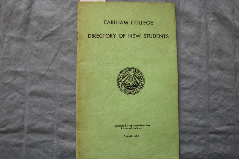1965 EARLHAM COLLEGE DIRECTORY OF NEW STUDENTS SOFTCOVER BOOK - INDIANA - K 311