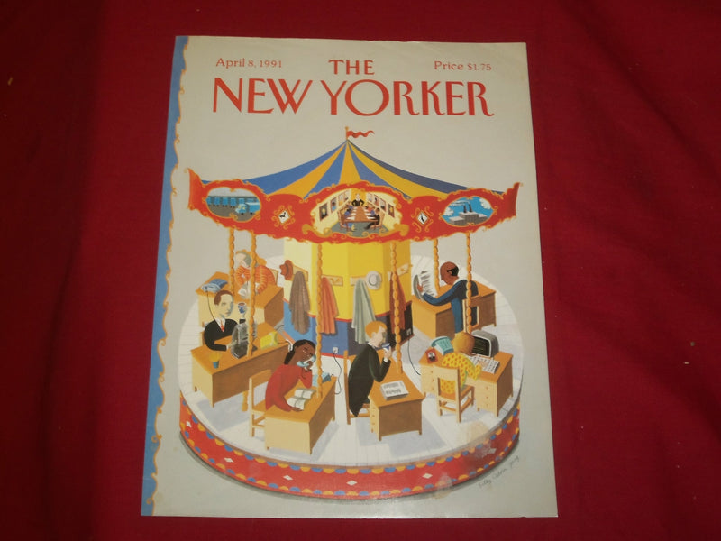 1991 APRIL 8 NEW YORKER MAGAZINE FRONT COVER ONLY - GREAT ART FOR FRAMING