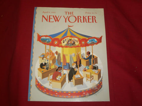 1991 APRIL 8 NEW YORKER MAGAZINE FRONT COVER ONLY - GREAT ART FOR FRAMING