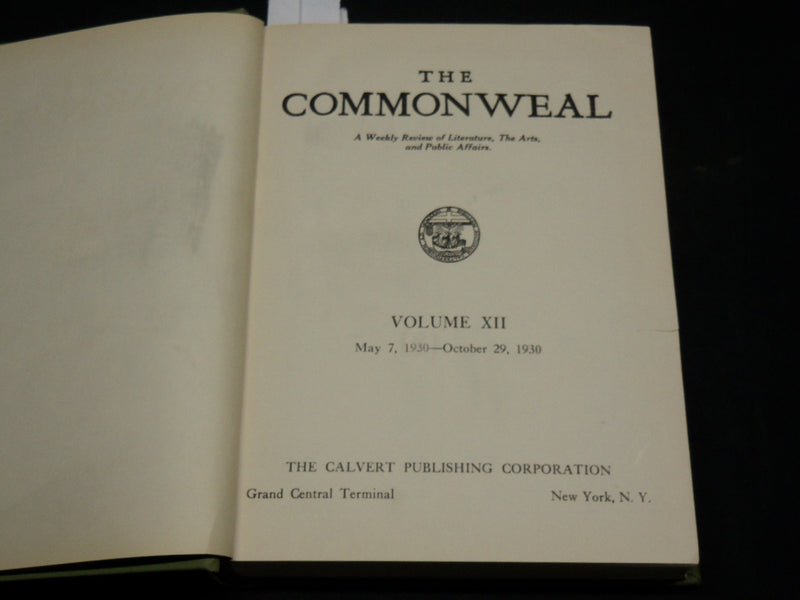1930 MAY-OCTOBER THE COMMONWEALTH MAGAZINE BOUND VOLUME NO. 12 - R 384