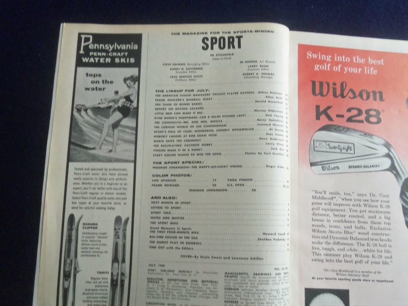 1960 JULY SPORT MAGAZINE - FRANK HOWARD - INGEMAR JOHANSSON - ST 7163