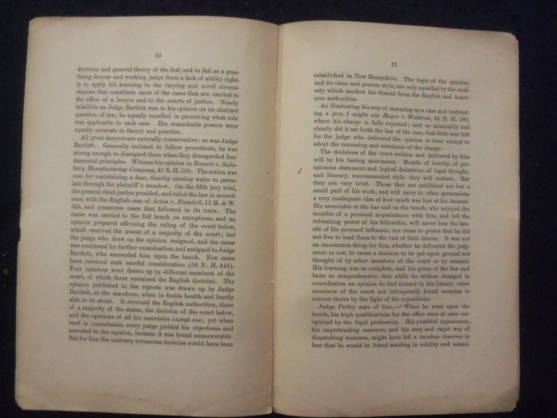 1881 EULOGY ON WILLIAM HENRY BARTLETT SOFTCOVER BOOKLET - DARTMOUTH COLL.- K 251