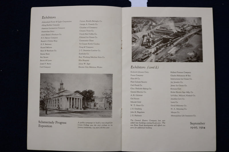 1924 SEPTEMBER 19-27 SCHENECTADY PROGRESS EXPOSITION SOFTCOVER BOOK - K 1591