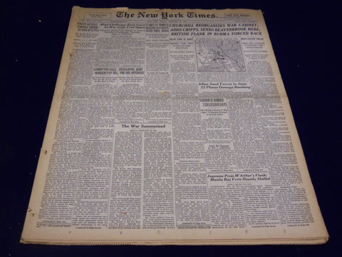 1942 FEB 20 NEW YORK TIMES - CHURCHILL REORGANIZES WAR CABINET - NT 1260
