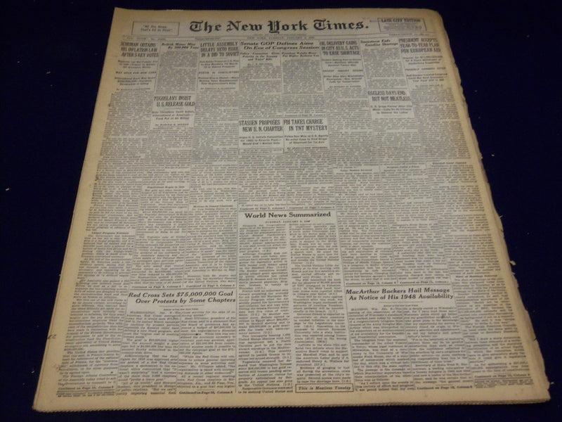 1948 JANUARY 6 NEW YORK TIMES - EGGLESS DAYS END - NT 2908