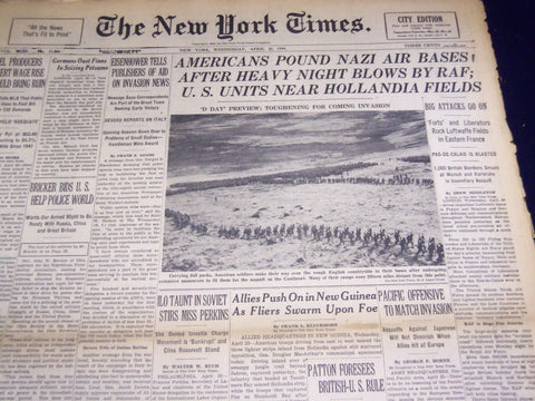 1944 APRIL 26 NEW YORK TIMES - PATTON FORSEES BRITISH U. S. RULE - NT 3724