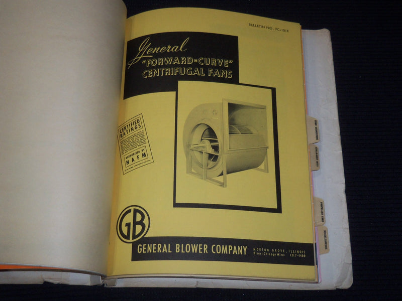 1950'S LUNGS - BLOWERS, FANS & EXHAUSTERS GENERAL BLOWER CO. CATALOG - KD 3912O