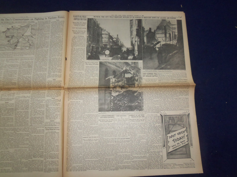 1943 AUG 14 NEW YORK TIMES - ALLIES TAKE RANDAZZO, SWEEP ON FOR MESSINA- NP 6550