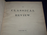 1895-1900 THE CLASSICAL REVIEW BOUND VOLUME LOT OF 2 - VOLUME 9 + 14 - KD 1186