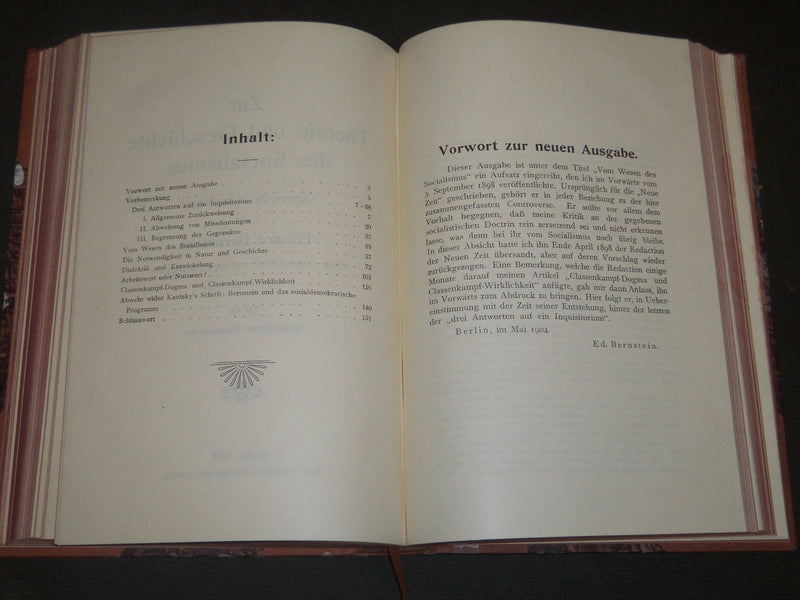 1904 ZUR THEORIE UND GESCHICHTE DES SOCIALISMUS BY EDMUND BERNSTEIN - KD 10