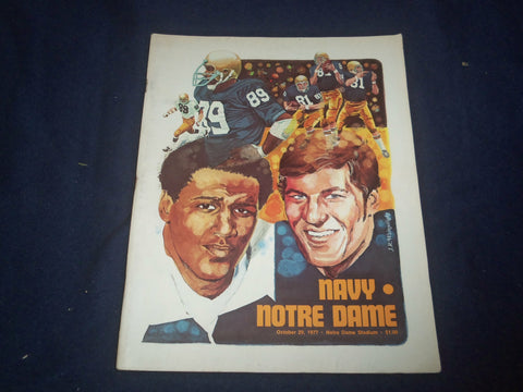 1977 OCTOBER 29 NAVY VS UNIVERSITY OF NOTRE DAME FOOTBALL PROGRAM - ST 1951C