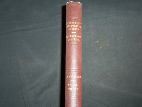 1911 CONNECTICUT HISTORICAL SOCIETY LAW PAPERS VOLUME NO. 2 - KD 6975