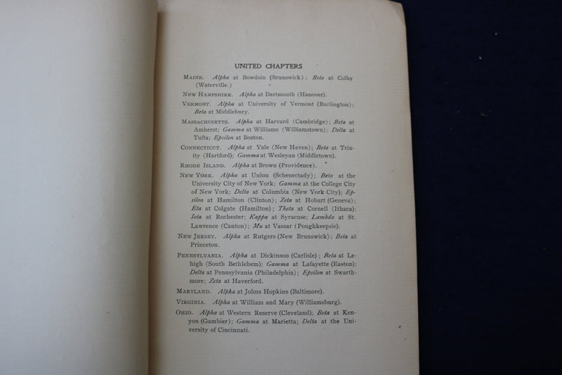 1899 UNIVERSITY OF VERMONT PHI BETA KAPPA 1848-1898 SOFTCOVER BOOK - K 1363