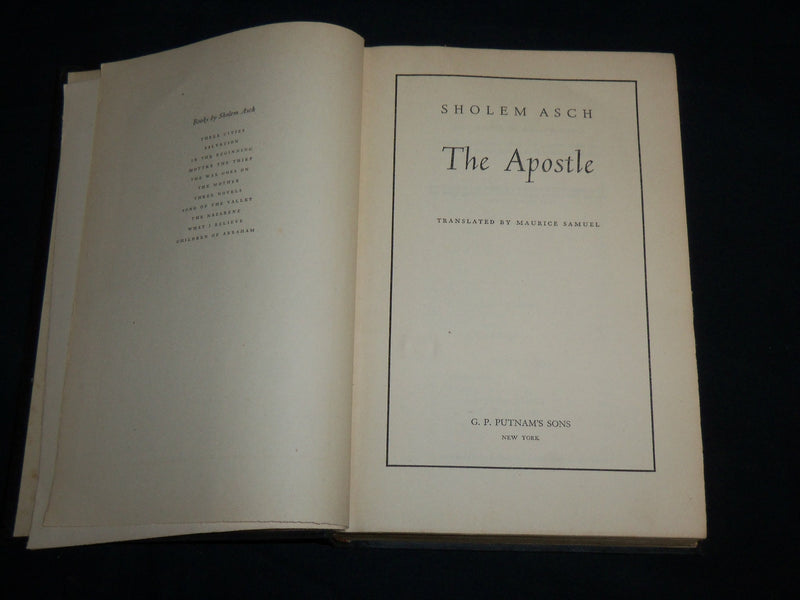 1943 THE APOSTLE HARDCOVER BOOK BY SHOLEM ASCH - TRANSLATED BY SAMUEL - KD 6844