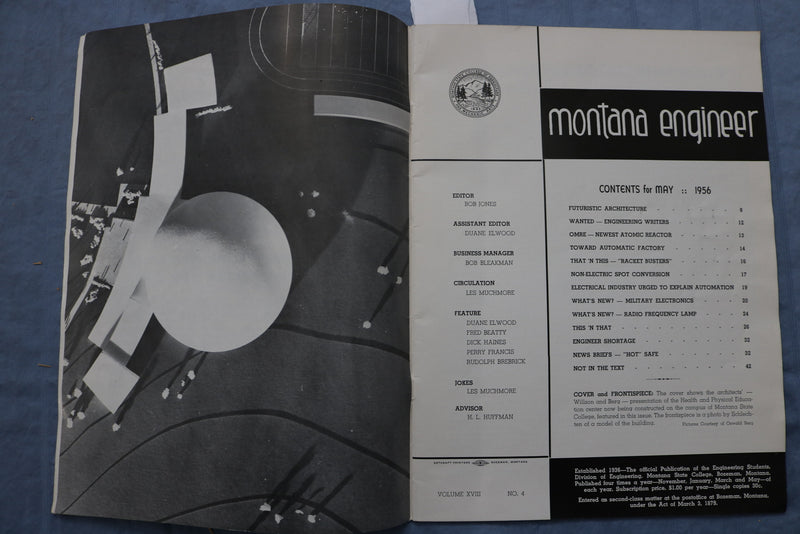 1956 MAY MONTANA ENGINEER MAGAZINE - MONTANA STATE COLLEGE - K 332