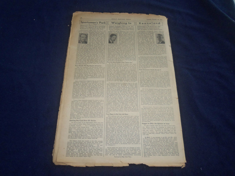 1955 OCT 18 THE DAILY RACING FORM - CORTINA SPORTSMAN'S PARK SURPRISE - NP 5490