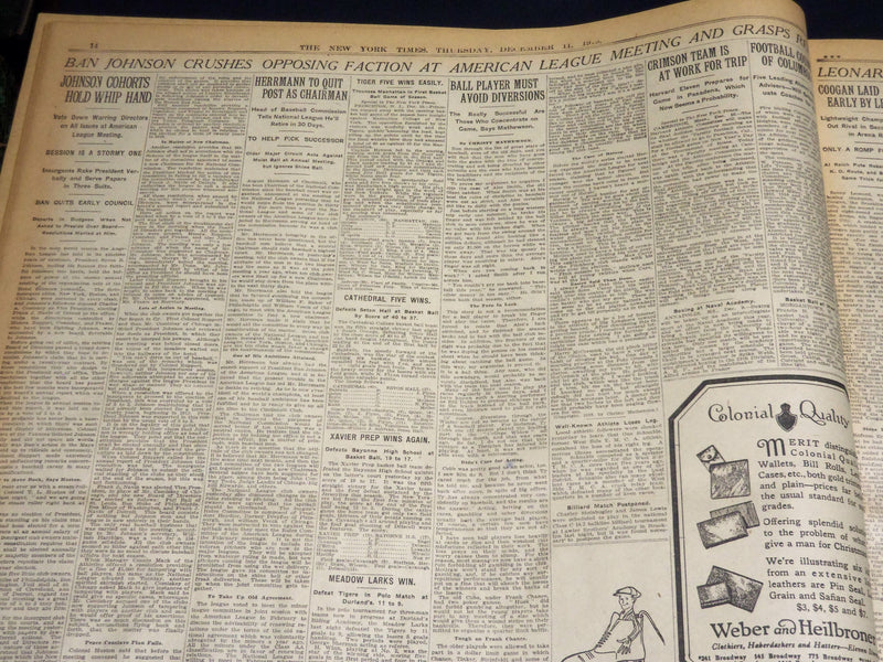 1919 DEC 11 NEW YORK TIMES MINERS ACCEPT WILSON PLAN, GO BACK TO WORK - NT 7952