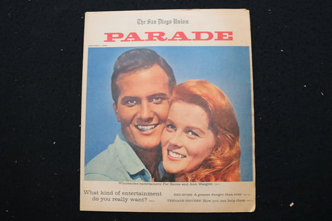 1962 JANUARY 7 PARADE MAGAZINE - PAT BOONE & ANN-MARGRET COVER - E 25628
