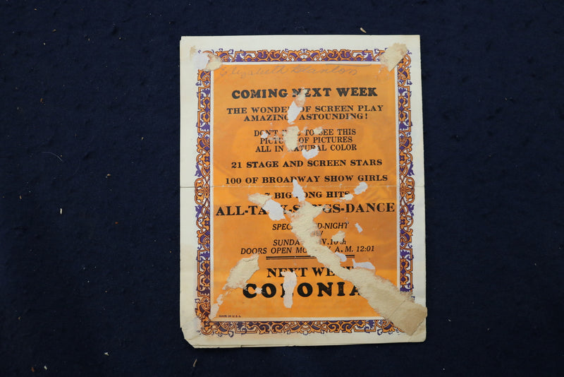 1929 ON WITH THE SHOW MOVIE PROGRAM - K 1781