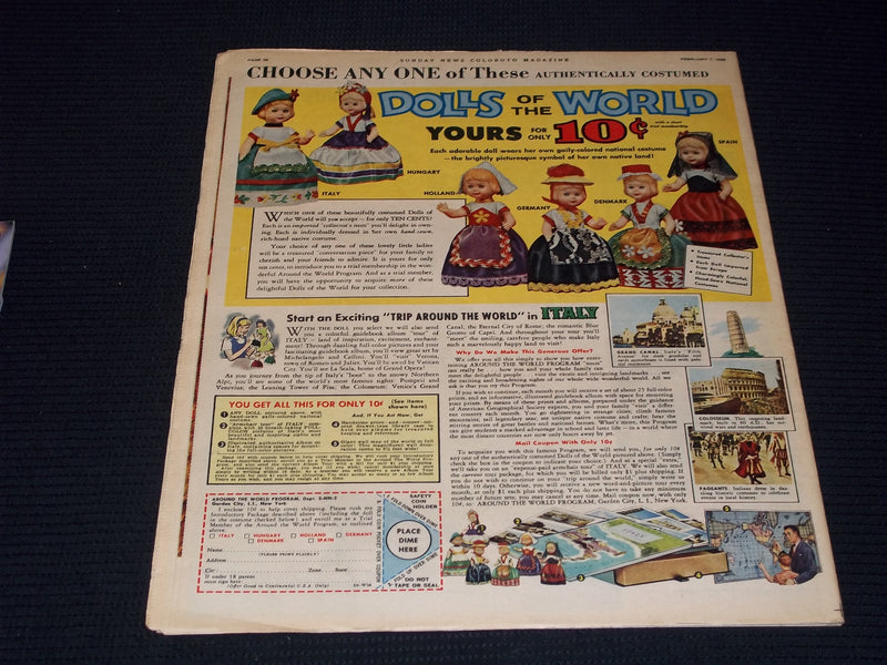 1965 JANUARY 24 SUNDAY NEW YORK NEWS COLOROTO MAGAZINE - 1ST FAMILY - E 13042