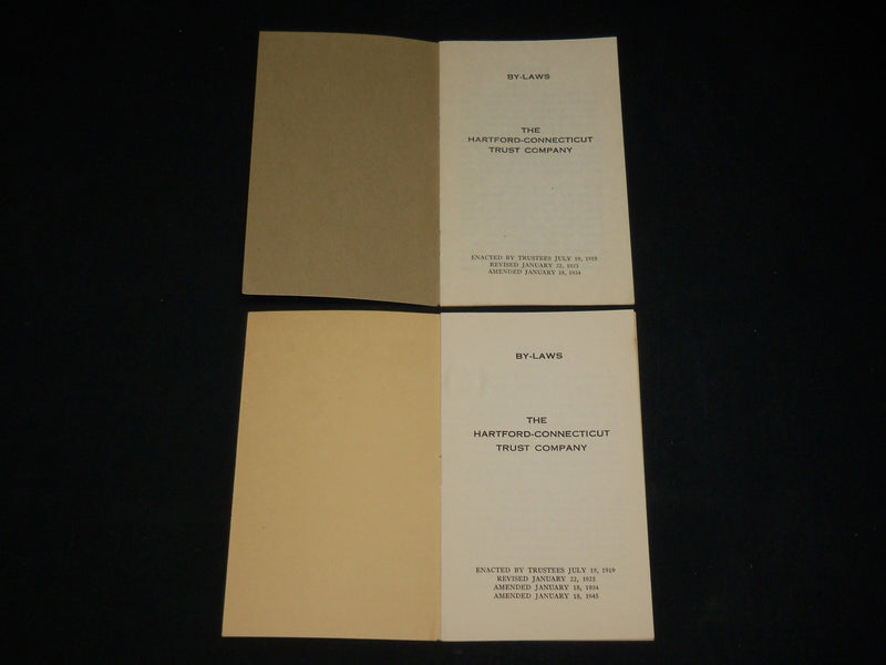 1919-1945 THE HARTFORD - CONNECTICUT TRUST COMPANY BY-LAWS LOT OF 4 - J 6536