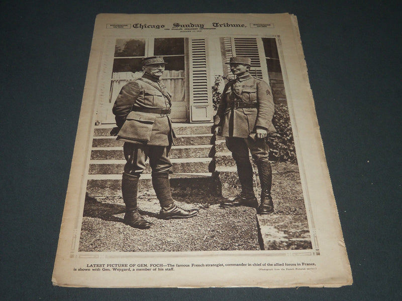1918 AUGUST 11 CHICAGO SUNDAY TRIBUNE ROTO SECTION - GENERAL FOCH - NP 2578