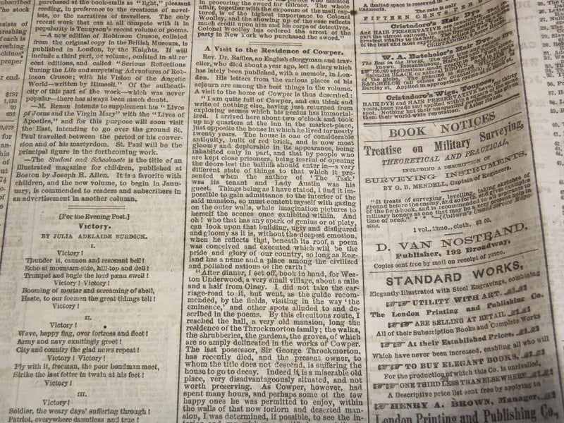 1864 NOVEMBER 9 THE EVENING POST NEWSPAPER - LINCOLN ELECTED - ATLANTA- NP 4252J