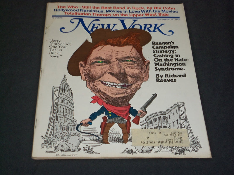 1975 DECEMBER 15 NEW YORK MAGAZINE - RONALD REAGAN - SP 3847