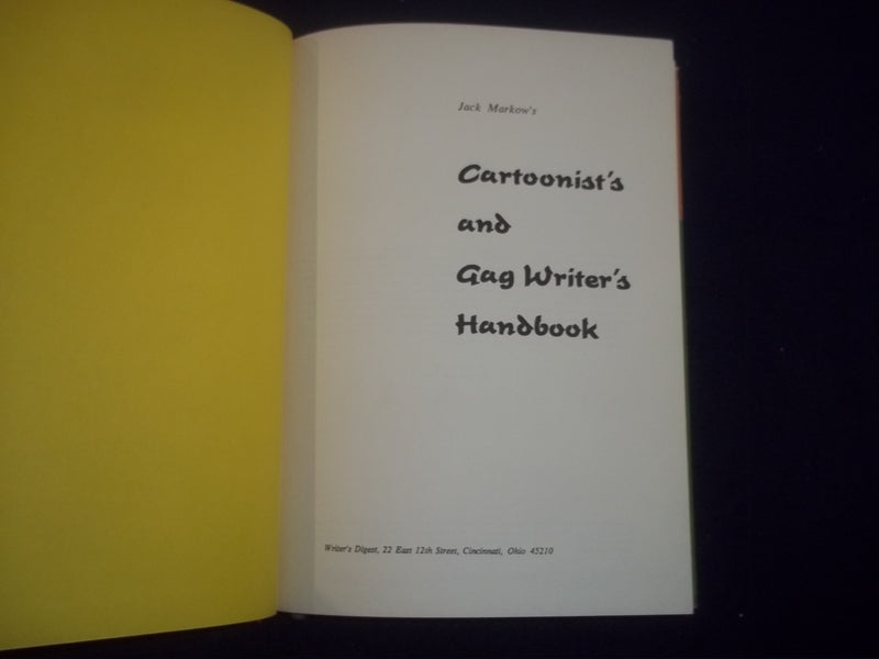 1967 CARTOONIST'S AND GAG WRITERS'S HANDBOOK HARDCOVER BOOK BY J. MARKOW-KD 8149