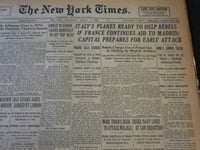 1936 AUGUST 19 NEW YORK TIMES - ITALY'S PLANES READY TO HELP REBELS - NT 6721