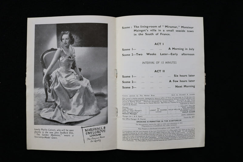 1949 VAUDEVILLE THEATRE PROGRAM - LONDON - LOT OF 2 - K 1901