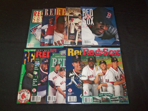 1990-2012 BOSTON RED SOX YEARBOOKS - LOT OF 10 -O 1700C