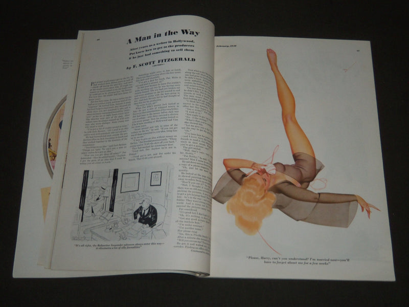 1940 FEB ESQUIRE MAGAZINE - GEORGE PETTY ILLUSTRATION - COVER AND ADS - ST 5058