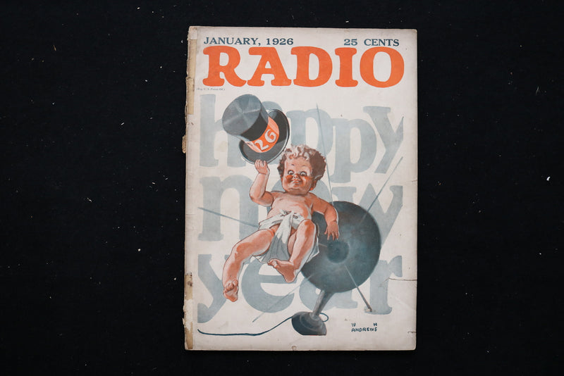 1926 JANUARY RADIO MAGAZINE - NEW YEAR BABY COVER - E 11152