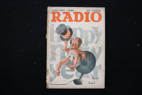 1926 JANUARY RADIO MAGAZINE - NEW YEAR BABY COVER - E 11152